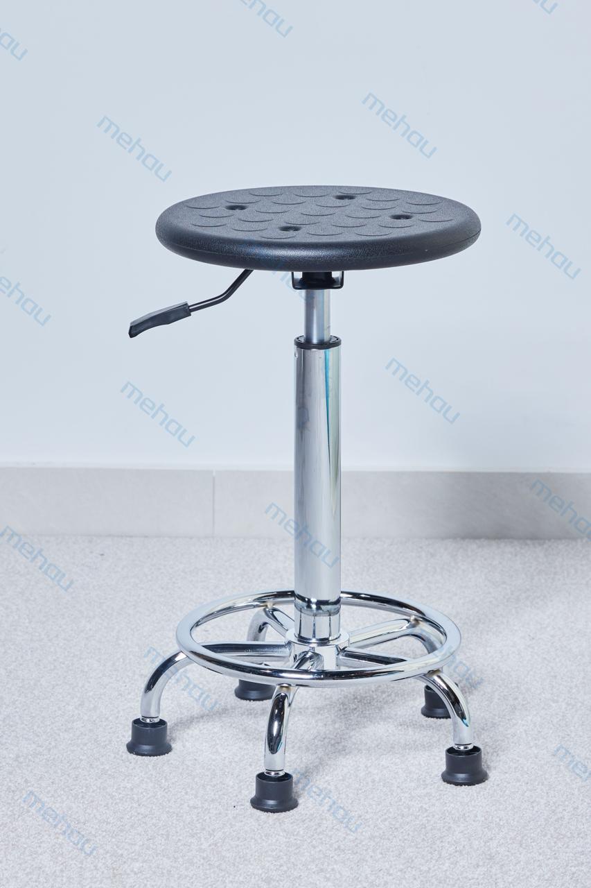 Laboratory chair without back, black, upholstered