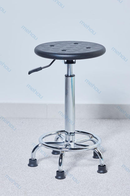 Laboratory chair without back, black, upholstered