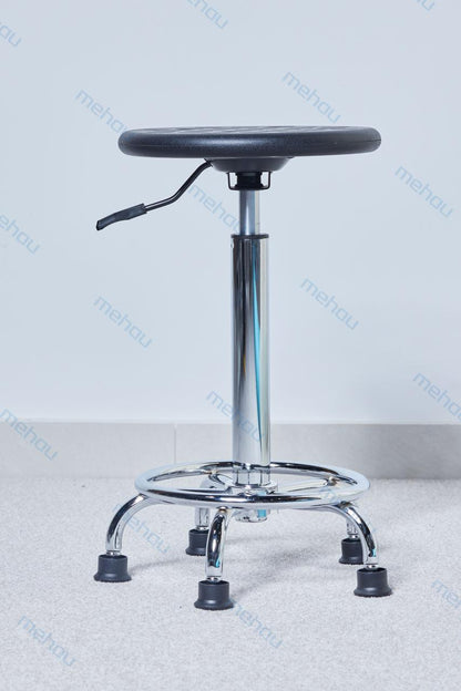 Laboratory chair without back, black, upholstered